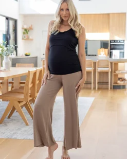 Abbie Maternity Black Nursing Tank Top