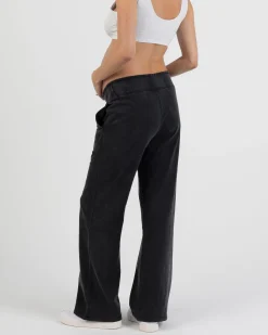 Acid Wash Black Cotton Maternity Pants