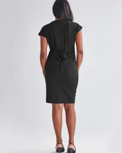 Adeline Maternity Crossover Work Top - Black