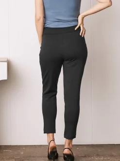 Alana Relaxed Ponti Maternity Black Work Pants - Ankle or Full Length