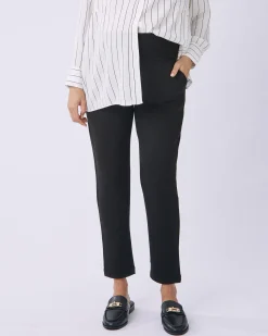 Alana Relaxed Ponti Maternity Black Work Pants - Ankle or Full Length