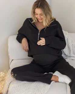 Alanna Comfort Maternity Sweatpants in Black