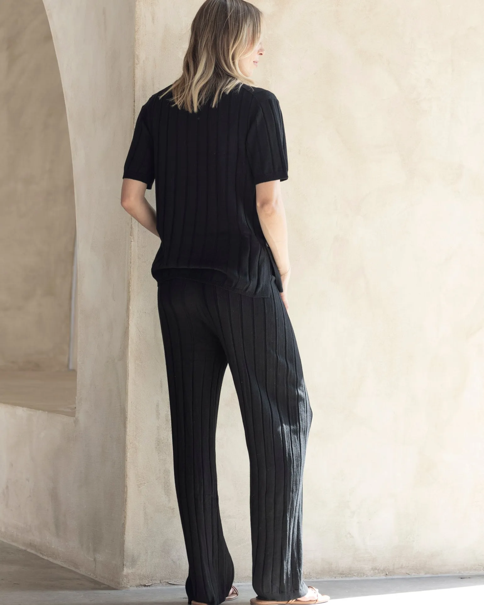 Alexis Side Split Maternity Top in Black