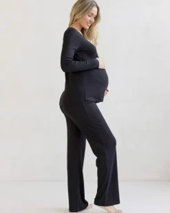 Amira 2-piece Maternity Sleepwear Set in Black