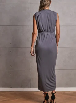 Anais Maternity Evening Dress in Excalibur Grey