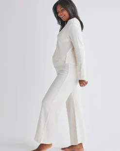 Anna 2-piece Maternity Winter Lounge Wear Set in Cream