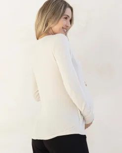 Annie Maternity/ Nursing Soft Nursing Top In Winter White