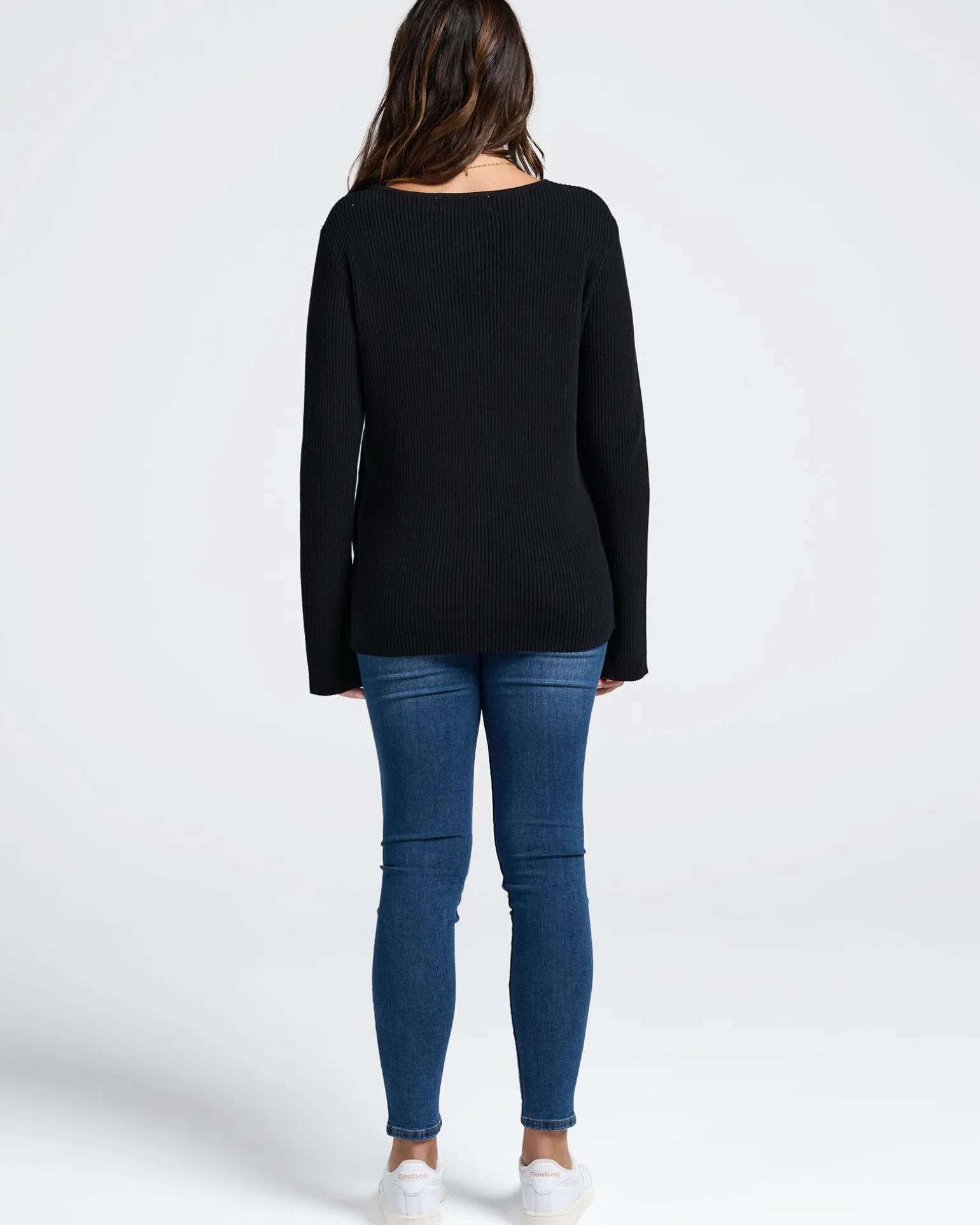 Arial Maternity Oversized Luxury Knit Nursing Jumper in Black