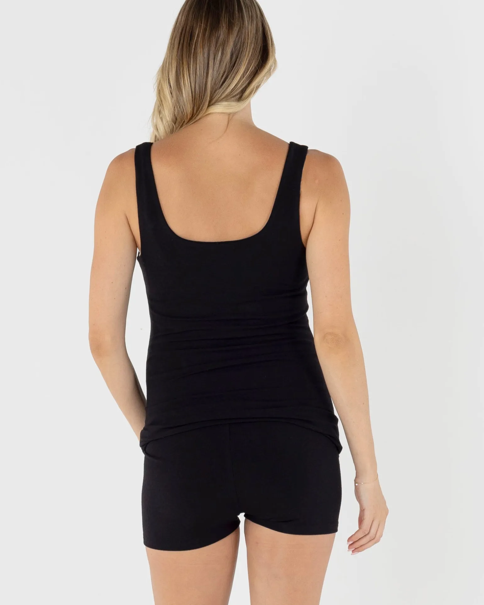 Bamboo Maternity Tank in Black