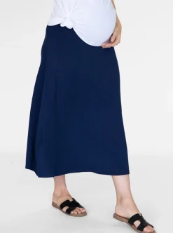 Becky Long Maternity Skirt in Navy