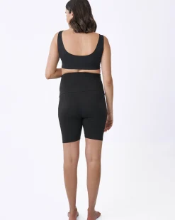 Black Maternity Cotton Bike Shorts