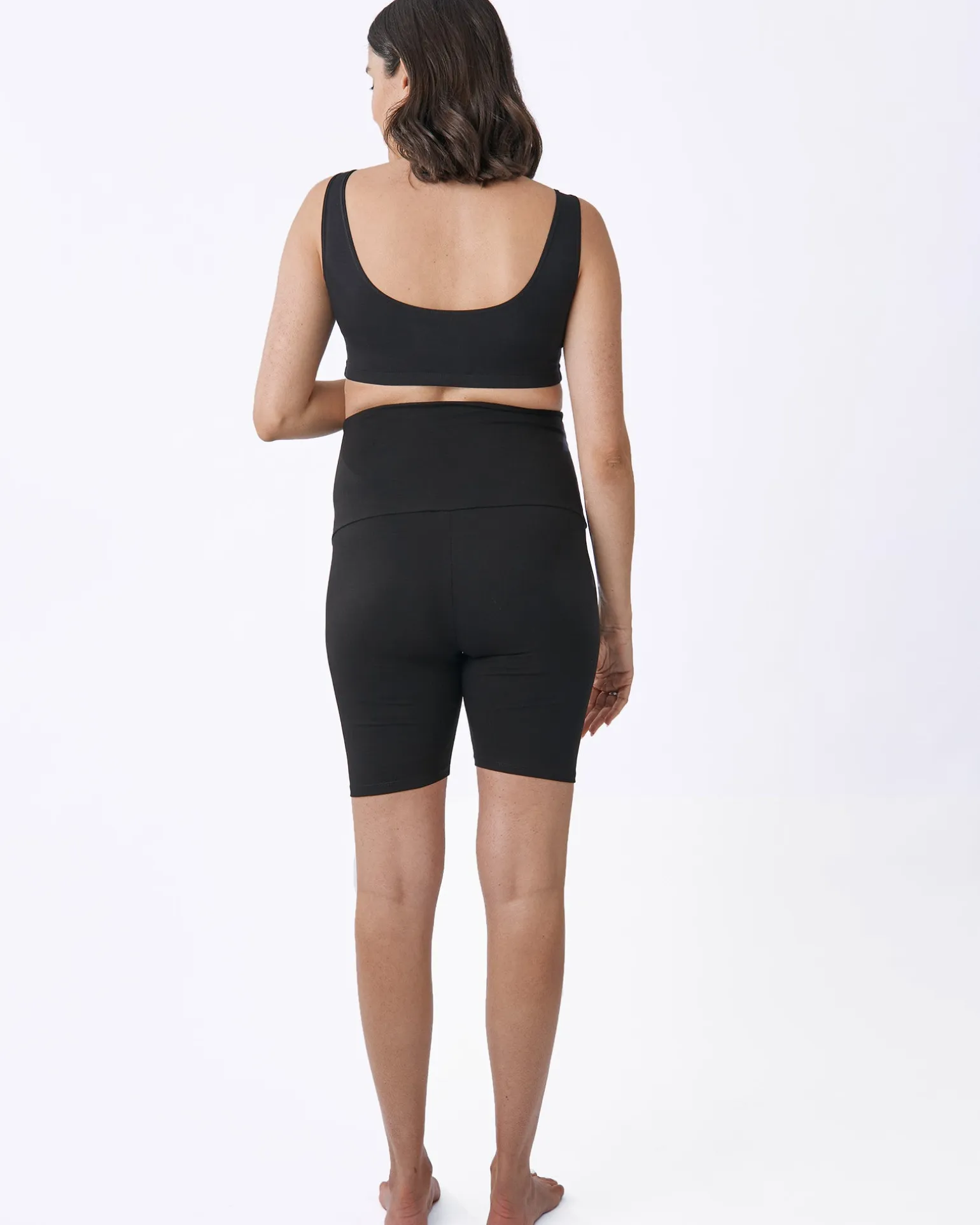 Black Maternity Cotton Bike Shorts