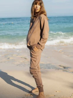 Calla Maternity Sweatshirt Top in Iced Coffee