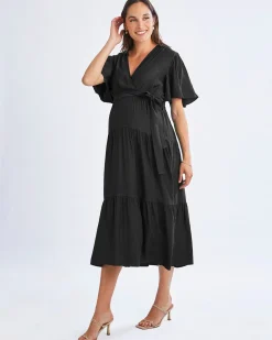 Cara Black Maternity Maxi Dress