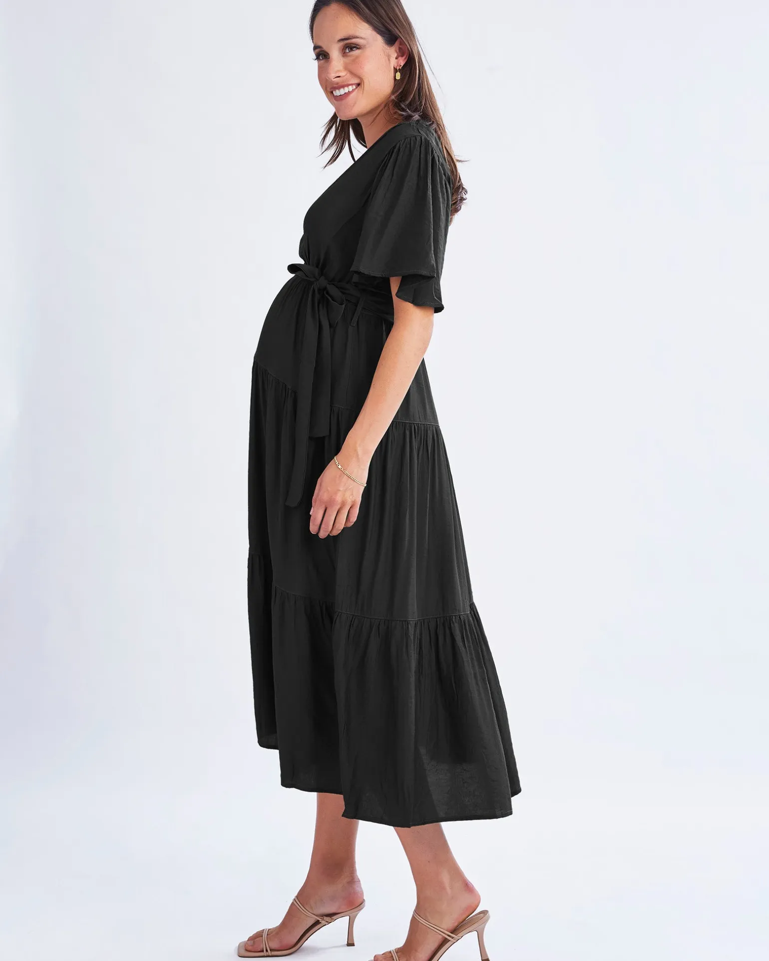 Cara Black Maternity Maxi Dress