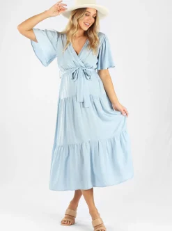 Cara Blue Baby Shower Maternity Dress