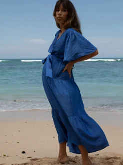 Cara Cobalt Blue Maternity Maxi Dress