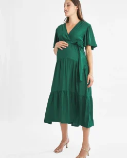 Cara Emerald Green Maternity Dress