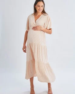 Cara Maternity Maxi Dress in Creamy Floral Glow
