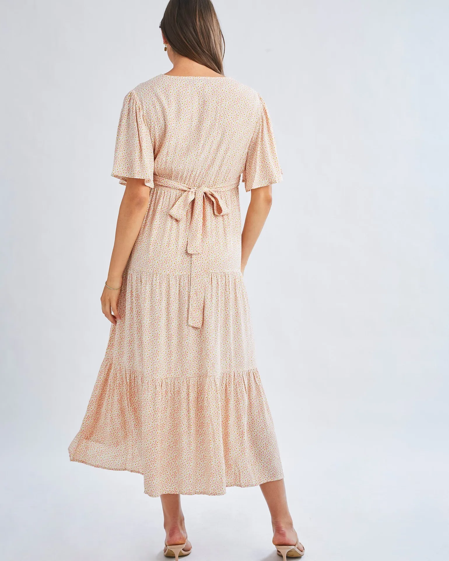 Cara Maternity Maxi Dress in Creamy Floral Glow