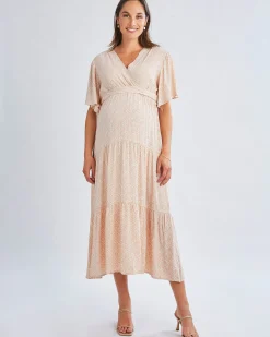 Cara Maternity Maxi Dress in Creamy Floral Glow