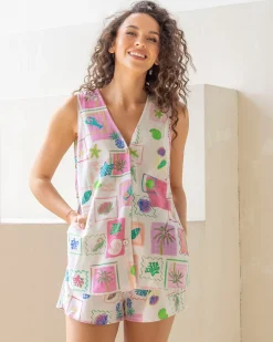 Carol 2 Piece Maternity Casual Set in Pineapple Print