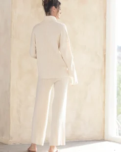 Cecil Maternity Knit Pants in Cream