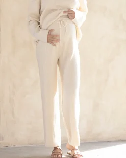 Cecil Maternity Knit Pants in Cream