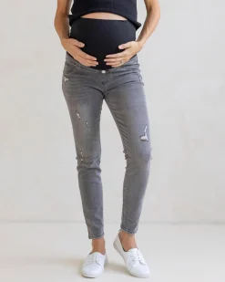 Claire Over the Bump Skinny Maternity Denim Jeans Charcoal