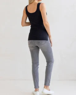 Claire Over the Bump Skinny Maternity Denim Jeans Charcoal