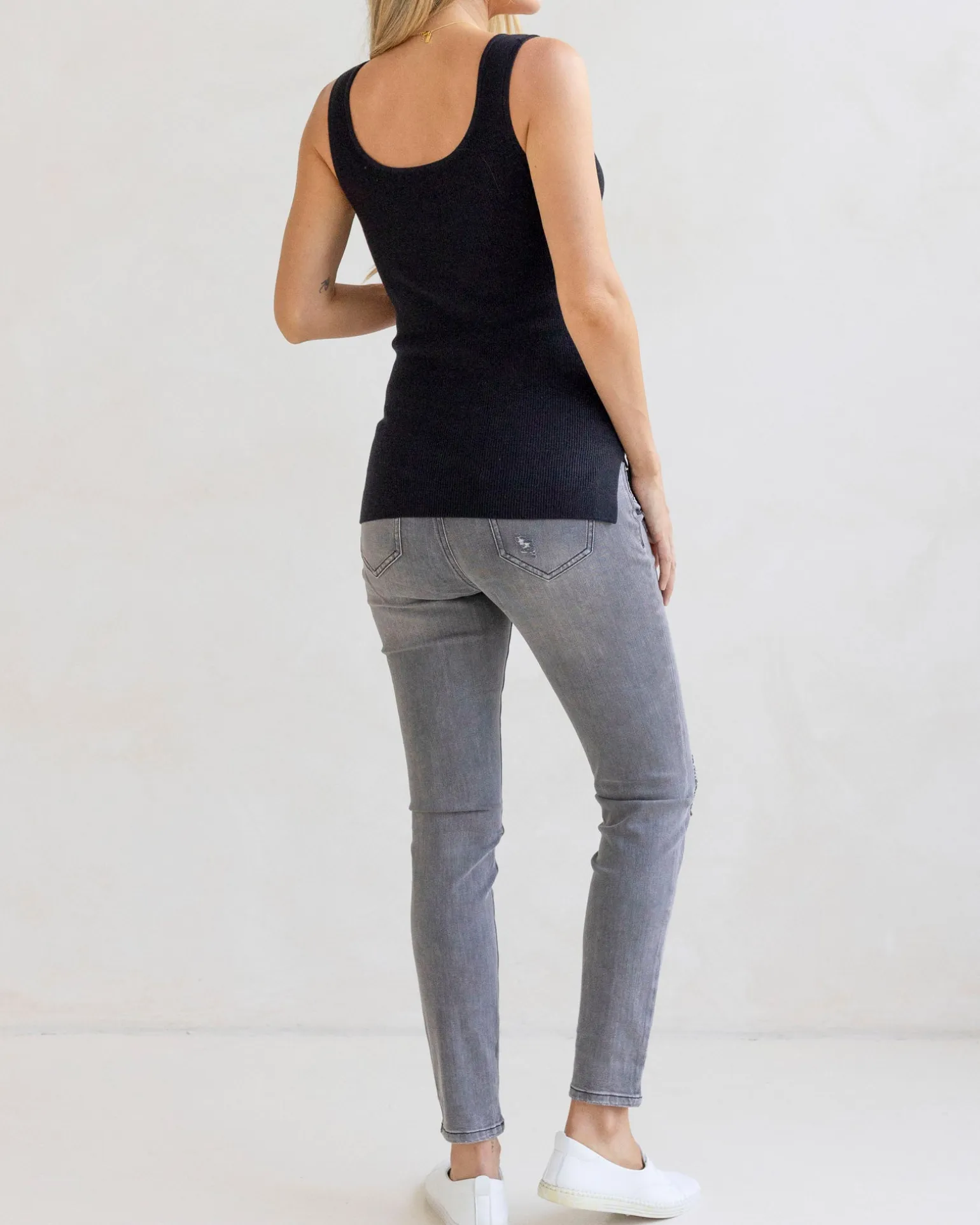 Claire Over the Bump Skinny Maternity Denim Jeans Charcoal