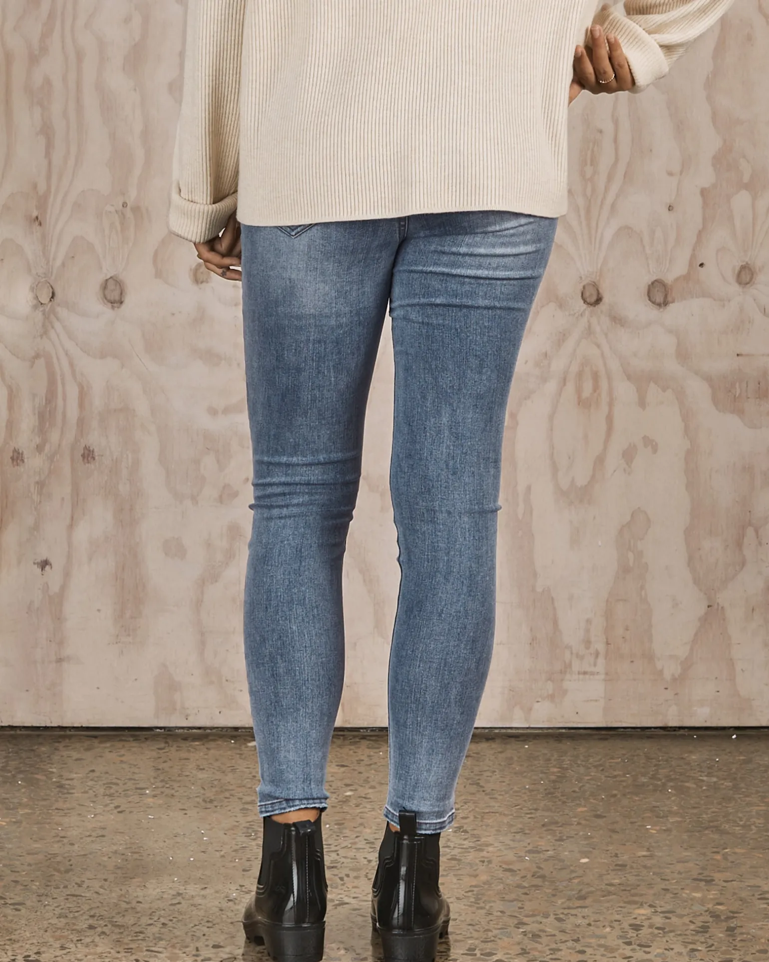 Claire Over the Bump Skinny Maternity Denim Jeans Washed Blue