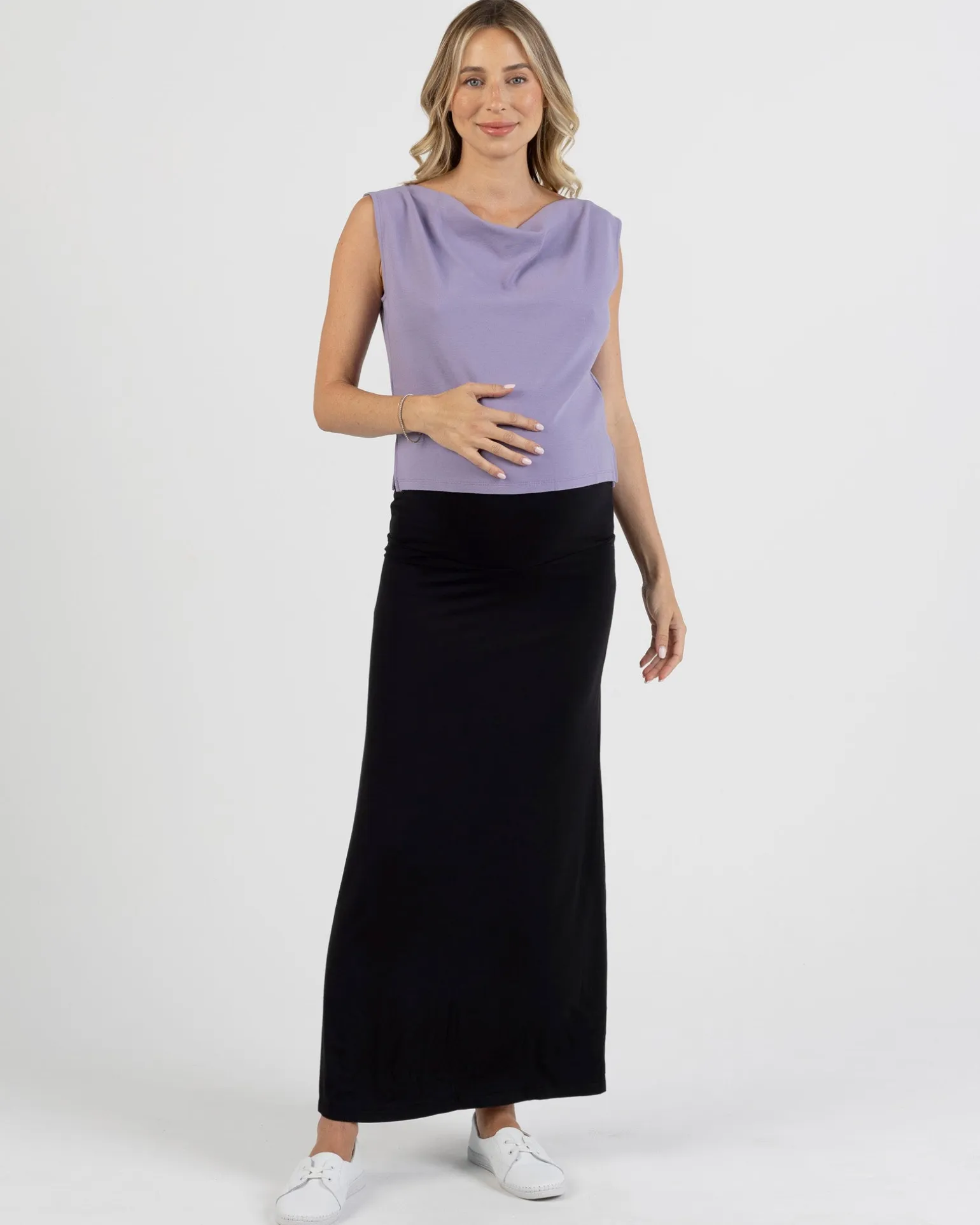 Colette Maxi Maternity 2 in 1 Skirt/Dress in Black