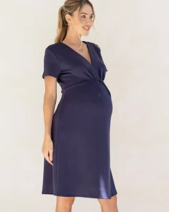 Colette Soft Ponte Work Dress in Navy