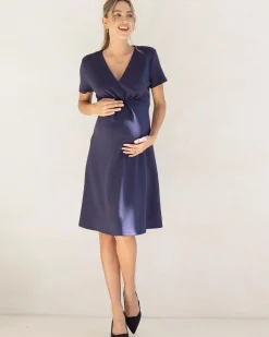 Colette Soft Ponte Work Dress in Navy