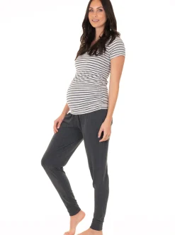 Comfy Maternity Lounge Pants - Charcoal Grey