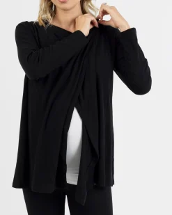 Cynthia Button Design Nursing Cardigan in Black