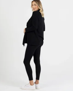 Cynthia Button Design Nursing Cardigan in Black