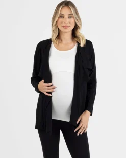 Cynthia Button Design Nursing Cardigan in Black