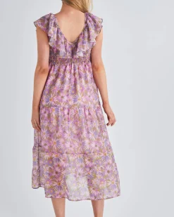 Daphne Reversible Maternity Baby Shower Dress in Lilac Floral