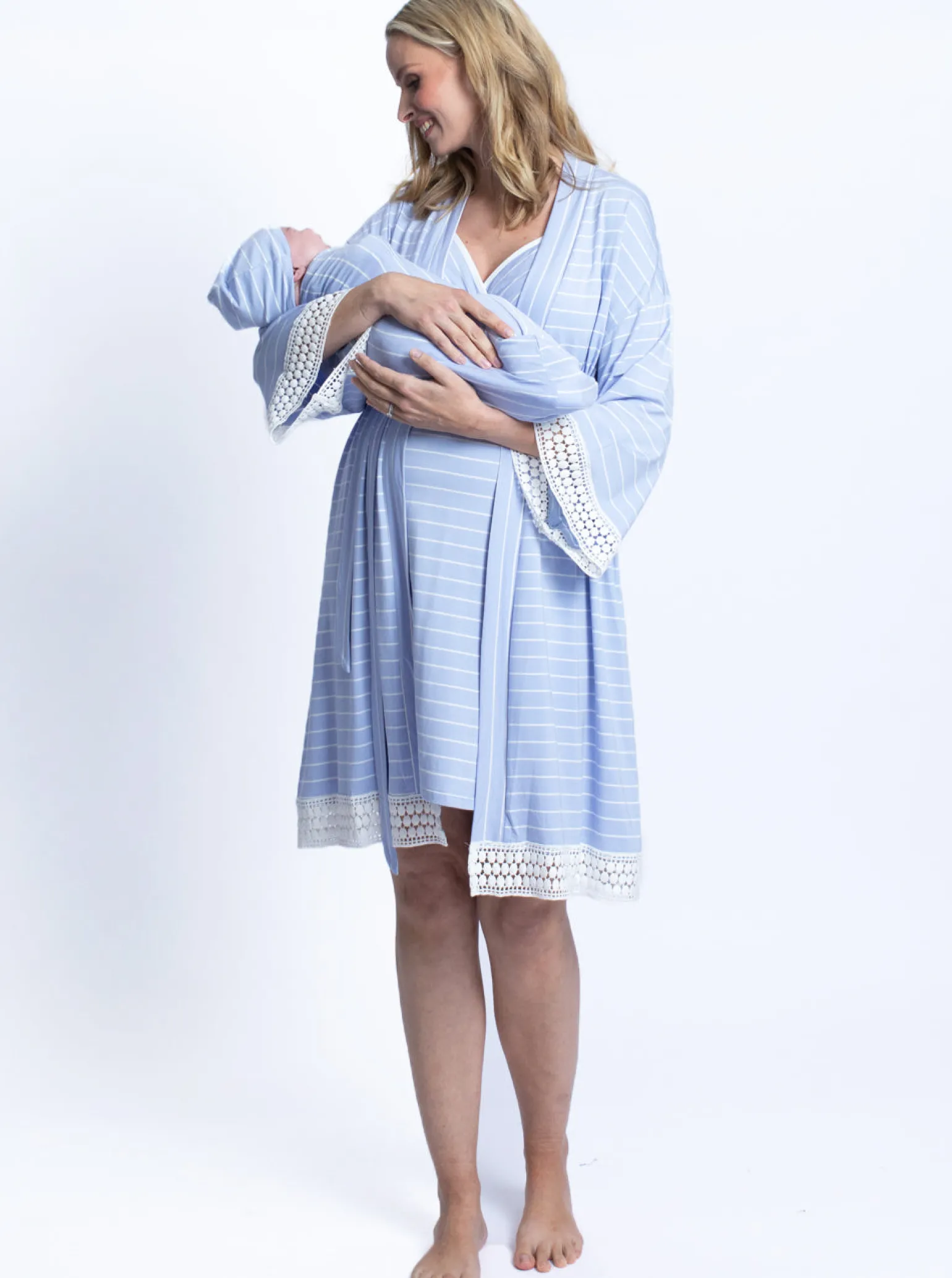 Delivery Robe with Lace Trim