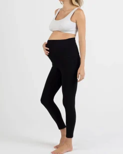Deluxe Bamboo/Cotton Maternity Legging - Black