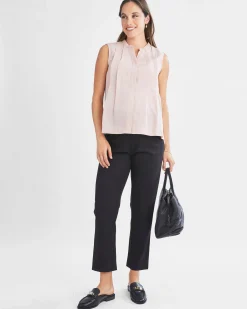 Donna High Waist Maternity Work Pants in Black