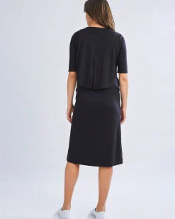 Donna Maternity & Nursing Flip Dress In Black