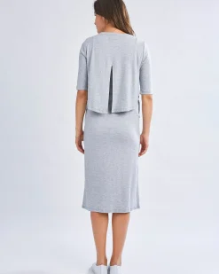 Donna Maternity & Nursing Flip Dress In Grey