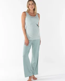 Elara Maternity & Nursing 2-Piece Set in Sage Green