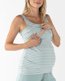 Elara Maternity & Nursing 2-Piece Set in Sage Green