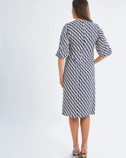 Elea Geometric Wave Work Dress