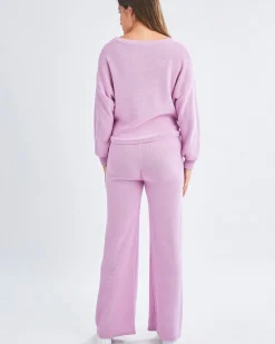 Ella 2 Piece Loungewear Cotton Set in Lilac