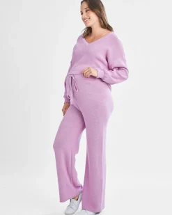 Ella 2 Piece Loungewear Cotton Set in Lilac